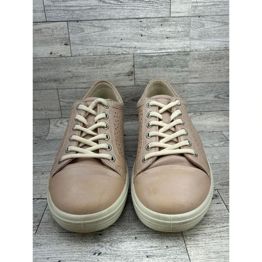 ECCO Soft 7 Perforated Leather‎ Lace Up Sneakers Rose Pink EU 39 US 8